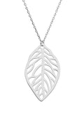Silver Necklace Leaf 50+3 cm