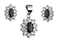 Silver Jewelry Set Black