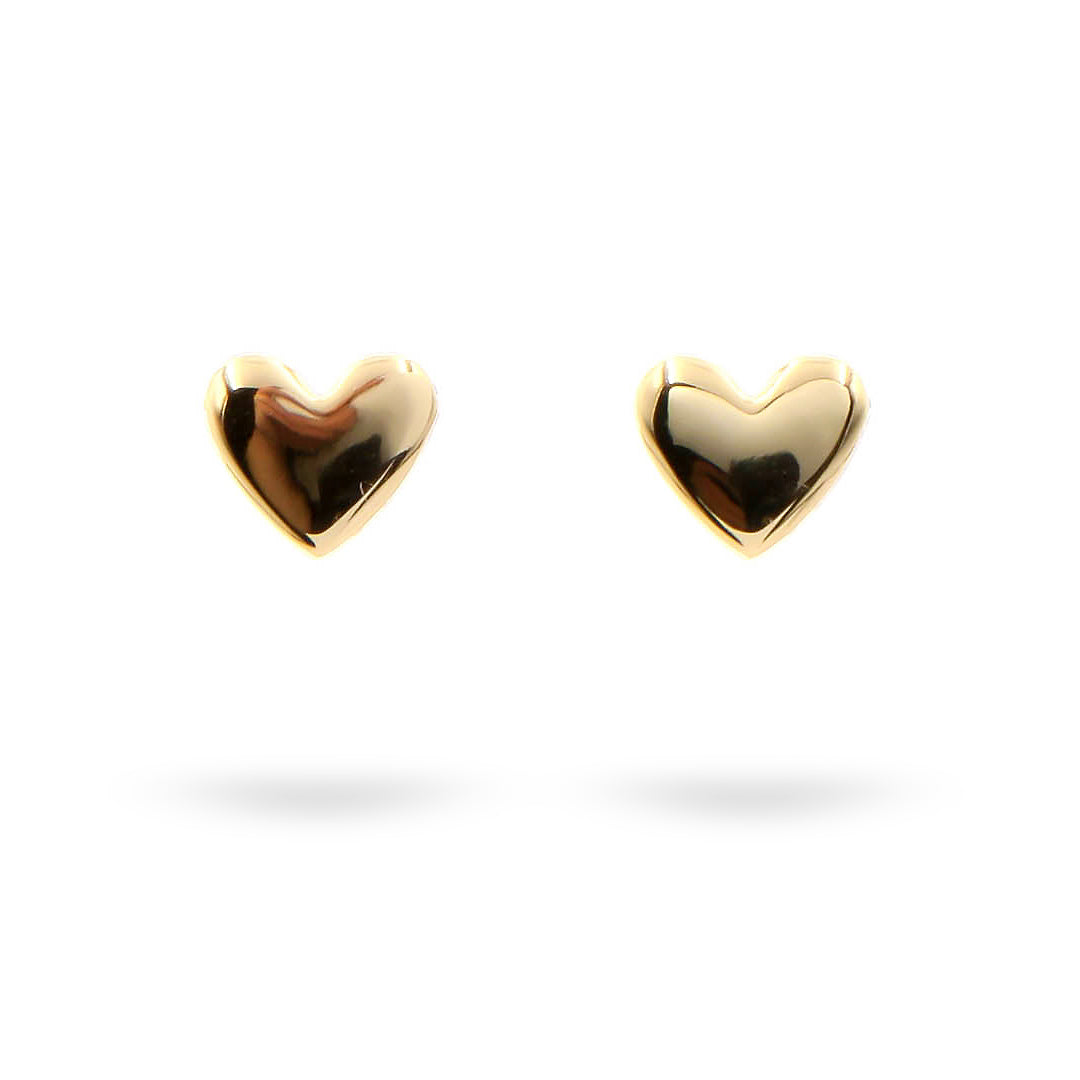 Silver Earrings Gold Plated Heart
