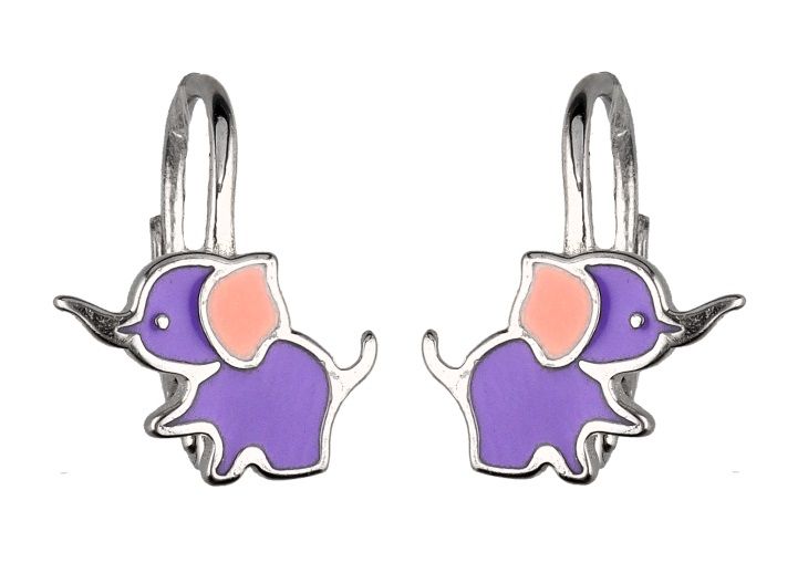 Silver Earrings Elephant Kids English
