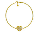 Silver Bracelet heart (LQN1799-B) gold plated heart