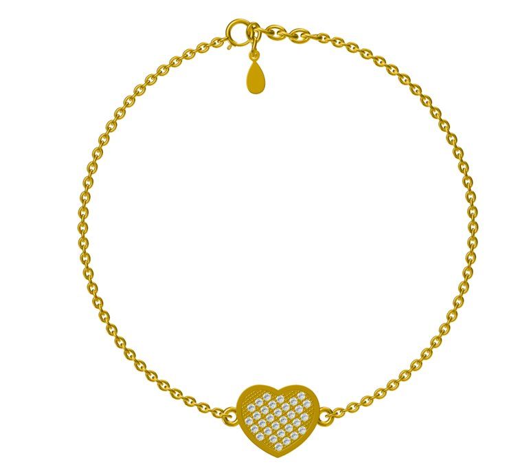 Silver Bracelet heart (LQN1799-B) gold plated heart
