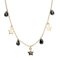 Silver Necklace Gold Plated Choker 35+7 Star