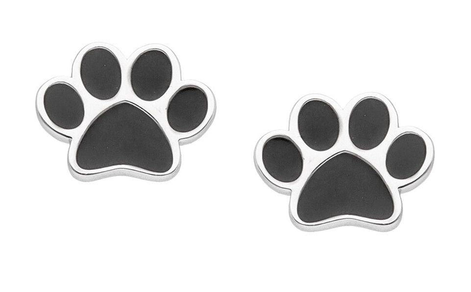 Silver Earrings Paw Kids