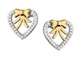 Silver Earrings Rhodium&Gold Heart