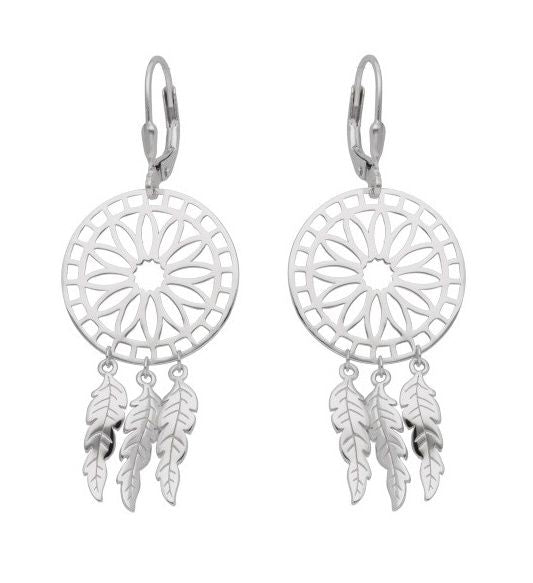 Silver Earrings Dream Catcher Eng.Long