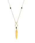 Silver Necklace Length 50+5 Gold Plated Black Spinel