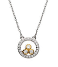 Silver Necklace Rhodium&Gold Length 43+3
