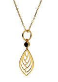 Silver Necklace Black Spinel Gold Plated Length 50+5
