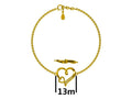 Silver Bracelet Gold Plated Heart