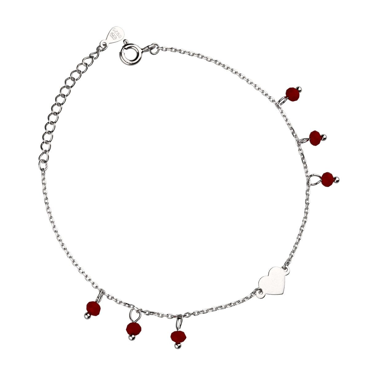 Silver Bracelet Length 16.5+3 cm Heart