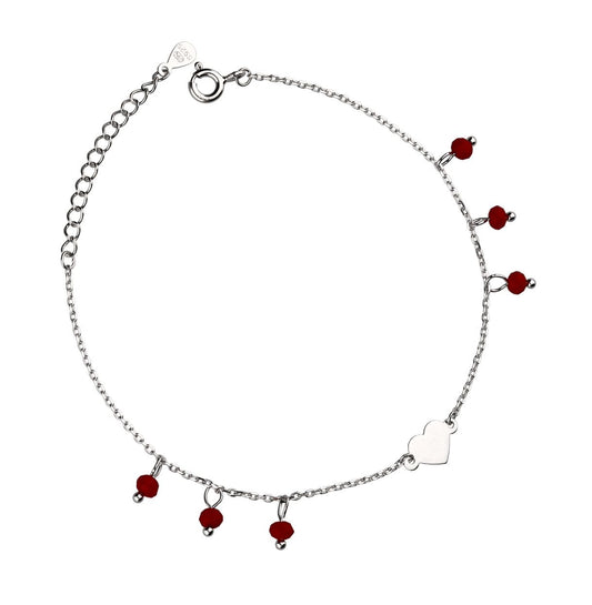Silver Bracelet Length 16.5+3 cm Heart