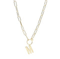 Silver Necklace Gold Plated Letters