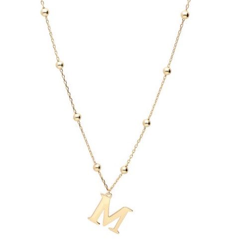 Silver Necklace Gold Plated Letters