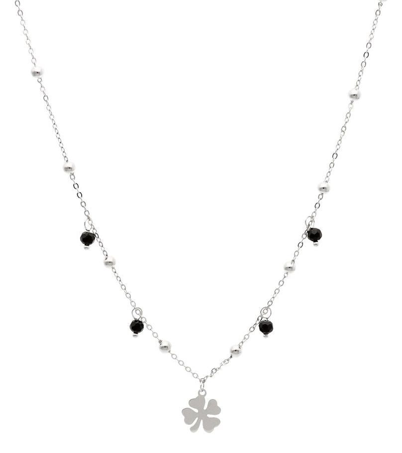 Silver Necklace Clover