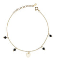 Silver Bracelet Gold Plated Heart