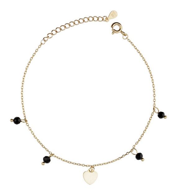 Silver Bracelet Gold Plated Heart