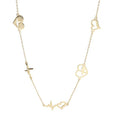 Silver Necklace Gold Plated Heartbeat Heart