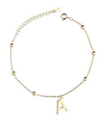 Silver Bracelet Gold Plated Letters