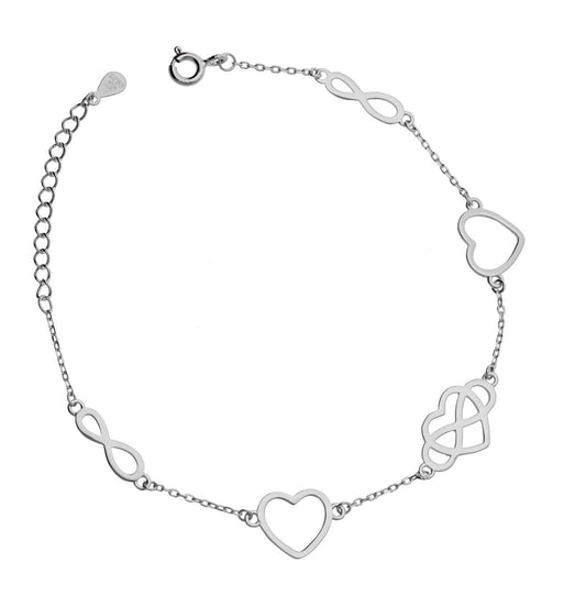 Silver Bracelet Infinity Heart