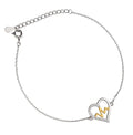 Silver Bracelet Heart Heartbeat Rhodium&Gold