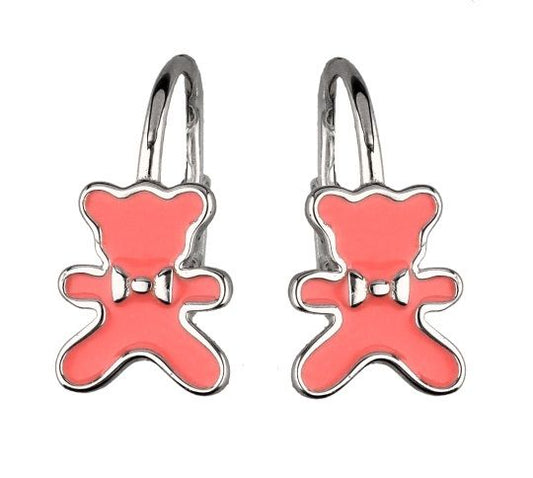 Silver Earrings Teddy Bear