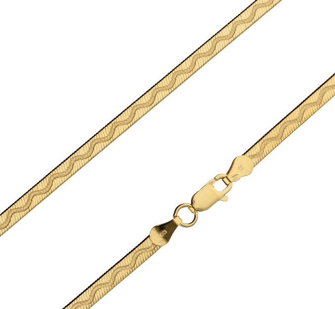Silver Chain, 160 Gold-Plated Tape G040 L19 cm