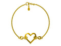 Silver Bracelet 16.5+3 Gold Plated Heart
