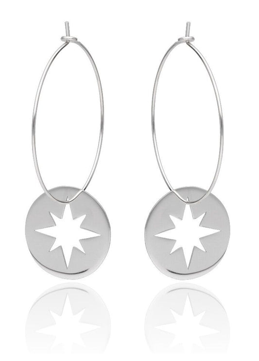 Silver Earrings Star