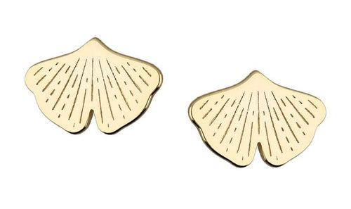 Silver Earrings Gold Plated Leaf