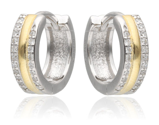 Silver Earrings Rhodium & Gold