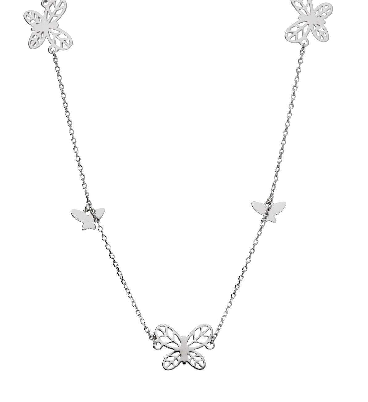 Silver Necklace Butterfly