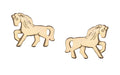 Silver Earrings Gold Plated Horse Kids
