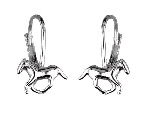 Silver Earrings Horse Kids English