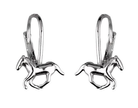 Silver Earrings Horse Kids English