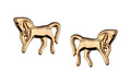 Silver Earrings Gold Plated Horse Kids