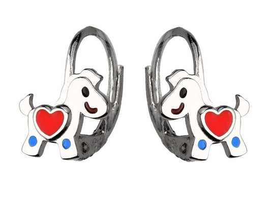 Silver Earrings Horse Kids English