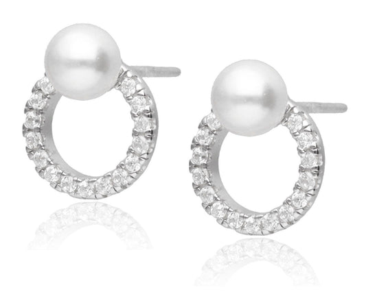 Silver Earrings Pearl