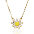 Silver Necklace Gold Plated Flower