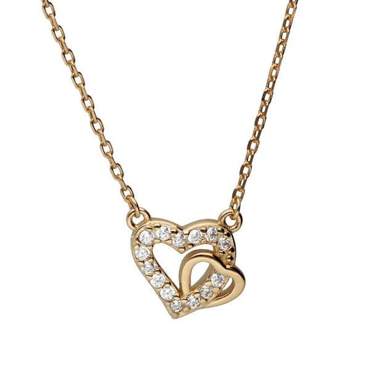 Silver Necklace Gold Plated Heart