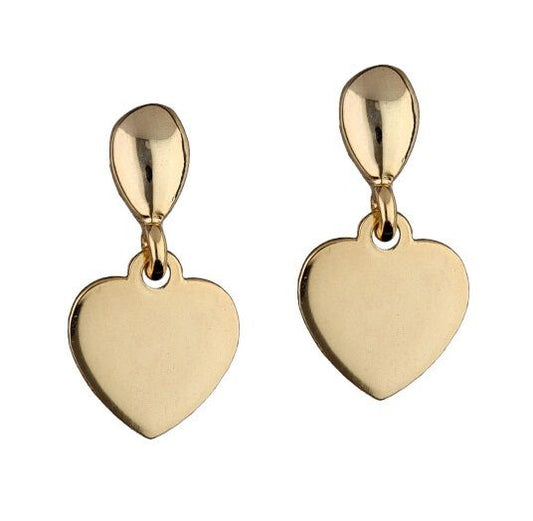 Silver Earrings Gold Plated Heart