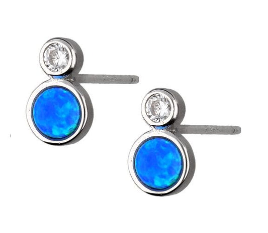 Silver Earrings Opal Op05