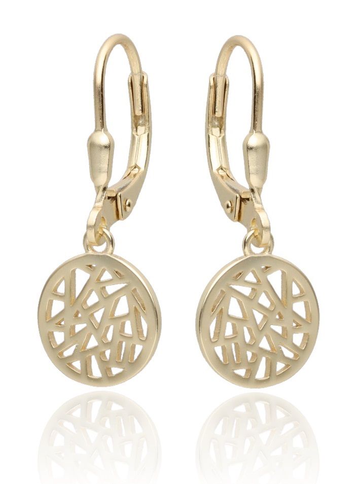 Silver Earrings Gold Plated Long