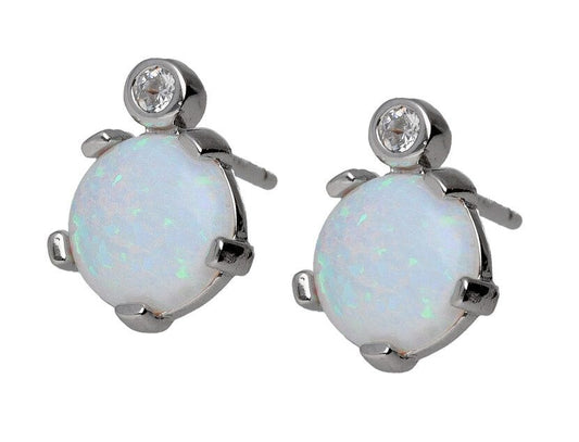 Silver Earrings Opal Op16