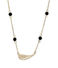 Silver Necklace 43+3 Cz Champagne Wings