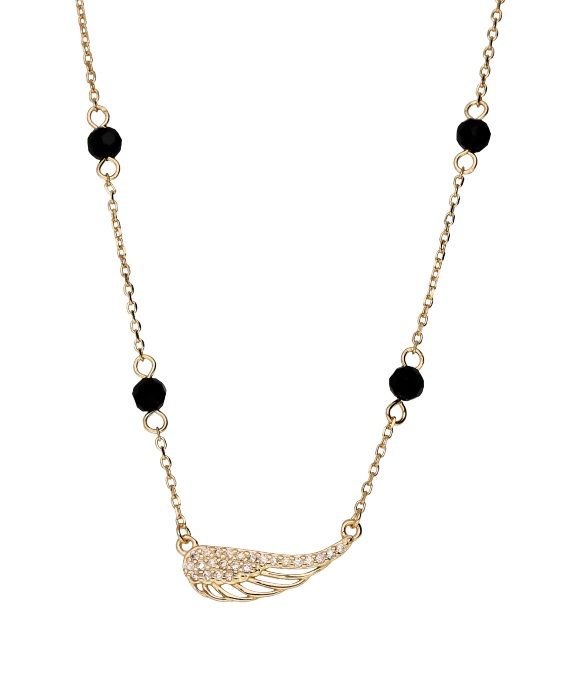 Silver Necklace 43+3 Cz Champagne Wings