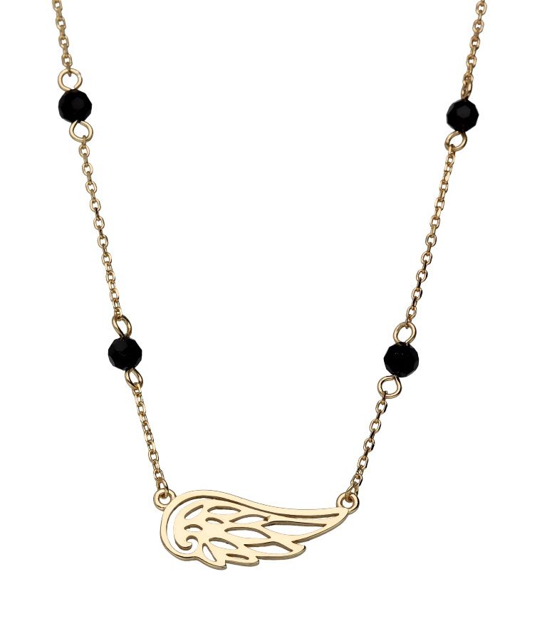 Silver Necklace Length 43+3 Gold Plated Leaves