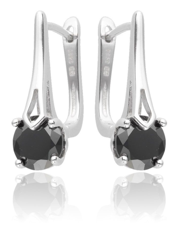 Silver Earrings Black Main Part