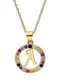 Silver Necklace 43+3 Gold Plated Letters