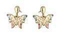 Silver Earrings Gold Plated Butterfly